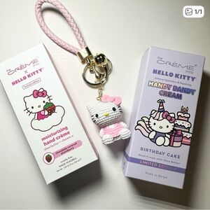 Hello Kitty Keychain + 2 Crème Shop hand creams